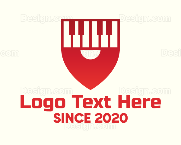 Red Piano Location Pin Logo