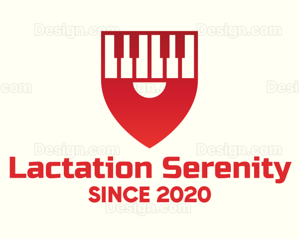 Red Piano Location Pin Logo