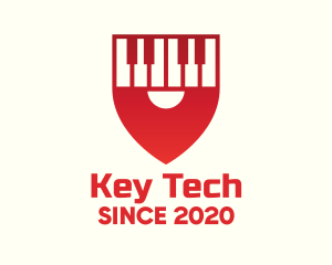 Red Piano Location Pin logo