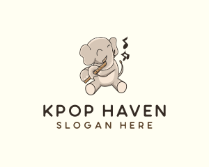 Elephant Flute Music logo design