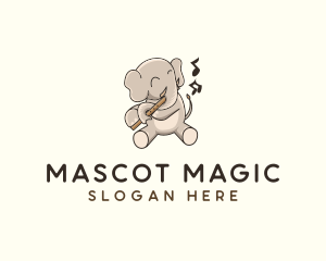 Elephant Flute Music logo design