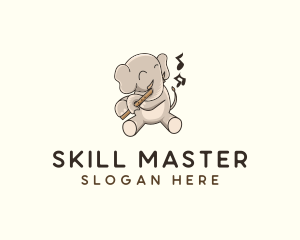 Elephant Flute Music logo design