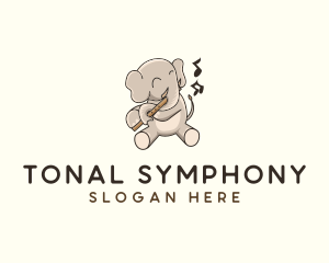 Elephant Flute Music logo design