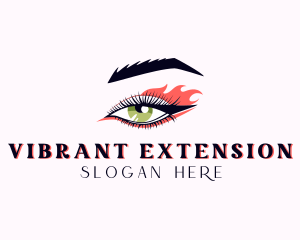 Fire Eyelash Cosmetics logo design