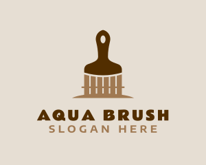 Brown Fence Paint Brush logo design