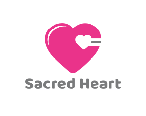 Pink Cardio Heart logo design