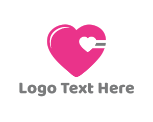 Barre - Pink Cardio Heart logo design