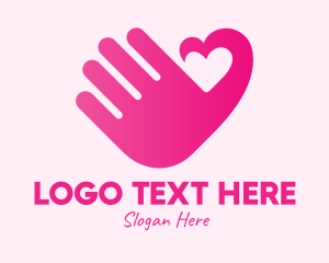 Pink Heart Hand logo