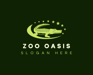 Wildlife Crocodile Zoo logo design