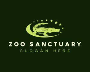 Wildlife Crocodile Zoo logo design