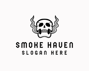 Skull Vape Smoke logo design