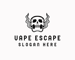 Skull Vape Smoke logo design