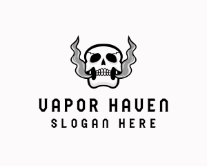 Skull Vape Smoke logo design