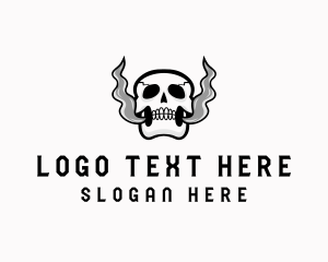 Vape - Skull Vape Smoke logo design