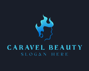 Flame Woman Beauty logo design