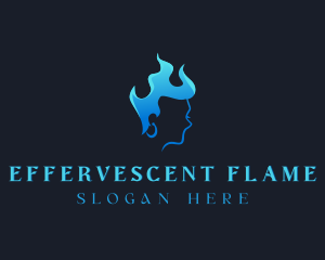 Flame Woman Beauty logo design