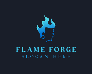 Flame Woman Beauty logo design