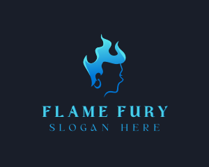 Flame Woman Beauty logo design