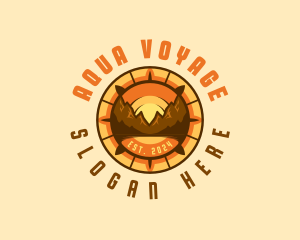 Mountain Navigation Compass Voyage logo design