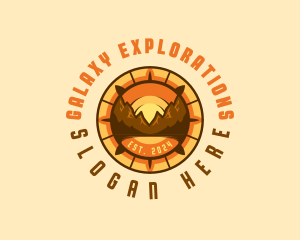 Mountain Navigation Compass Voyage logo design