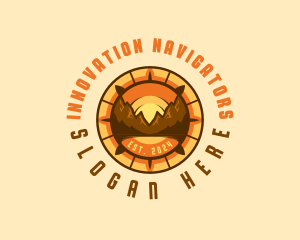 Mountain Navigation Compass Voyage logo design