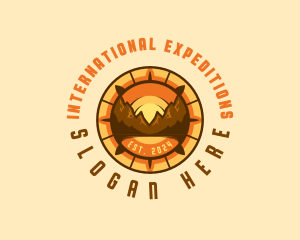 Mountain Navigation Compass Voyage logo design