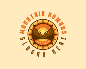 Mountain Navigation Compass Voyage logo design