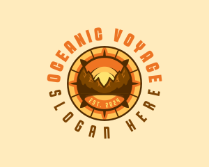 Mountain Navigation Compass Voyage logo design