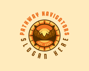 Mountain Navigation Compass Voyage logo design