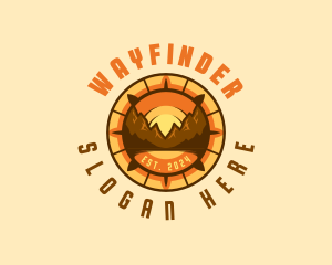 Mountain Navigation Compass Voyage logo design