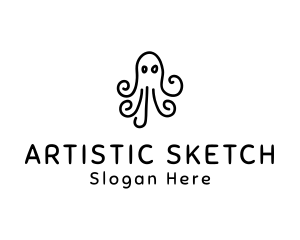 Octopus Sketch Drawing logo