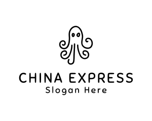 Octopus Sketch Drawing logo design
