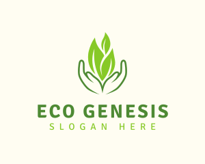 Eco Plant Hands logo design