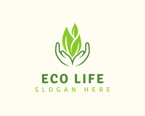 Eco Plant Hands logo design