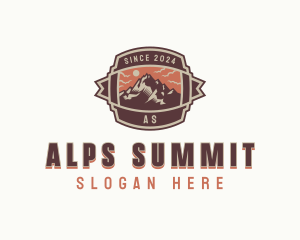 Hiking Mountain Summit  logo design