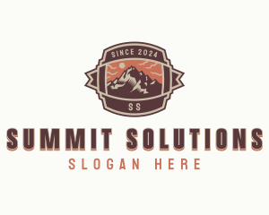 Hiking Mountain Summit  logo design