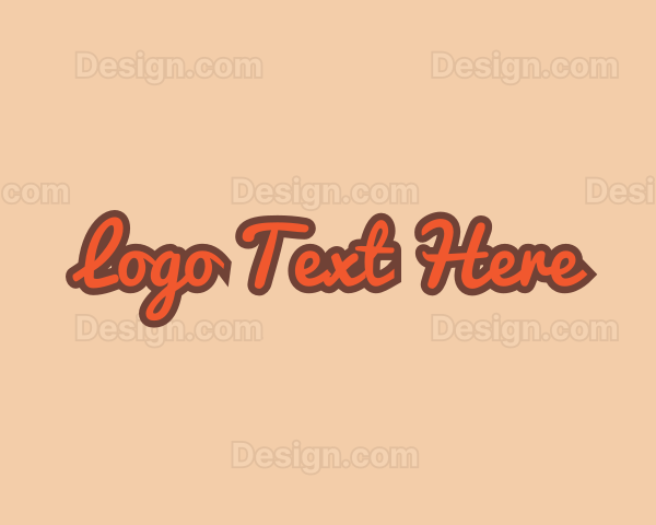 Retro Cursive Text Logo