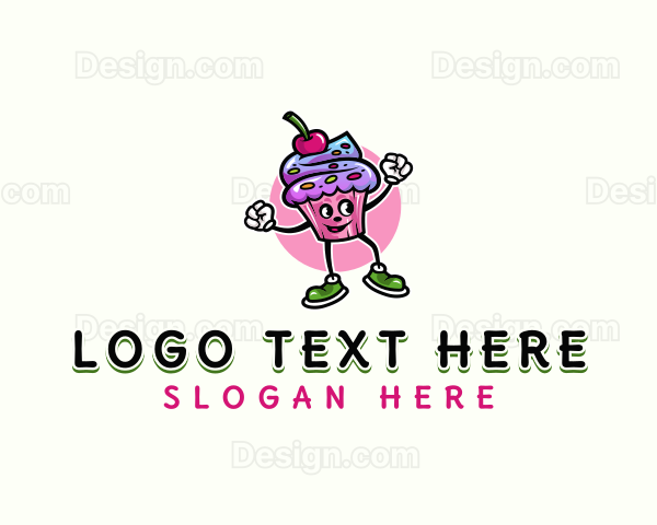 Sweet Cupcake Cartoon Logo