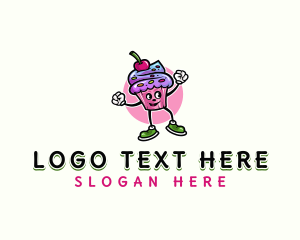 Sweet Cupcake Cartoon logo