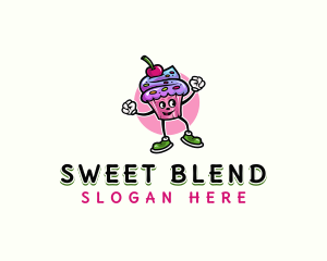 Sweet Cupcake Cartoon logo design