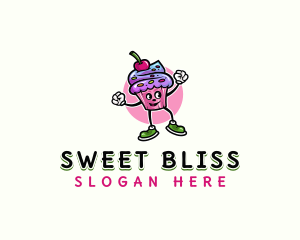 Sweet Cupcake Cartoon logo design