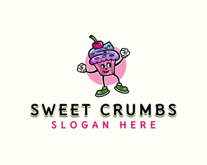 Sweet Cupcake Cartoon logo design