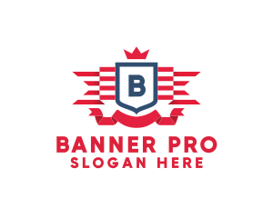 Patriot Crown Banner logo design