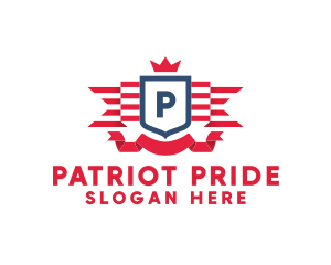 Patriot Crown Banner logo design