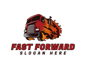 Flaming Fast Truck logo design