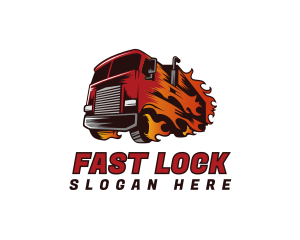 Flaming Fast Truck logo design