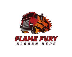 Flaming Fast Truck logo design