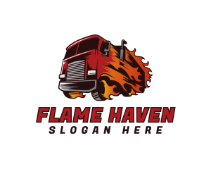 Flaming Fast Truck logo design