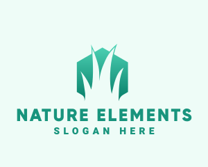 Natural Hexagon Grass logo design