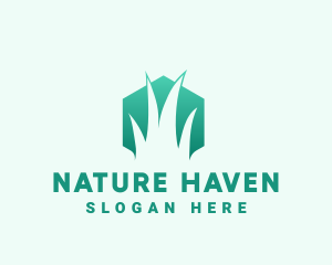 Natural Hexagon Grass logo design